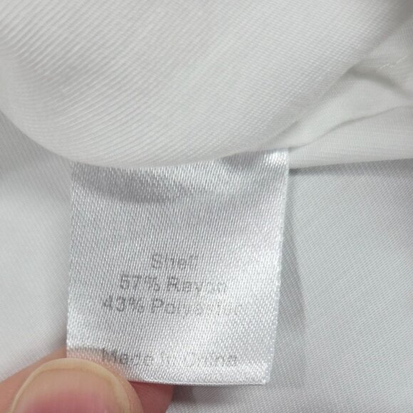 Tuckernuck Shirt Womens Small White Button Front Peplum Hi Lo Hem Tunic Preppy - Picture 4 of 7